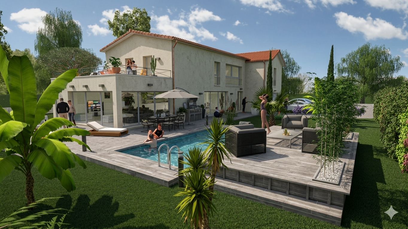 Écully   Chemin de Villeneuve   Terrain de 760 m2 et maison